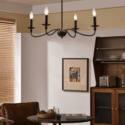 Retro Metal Candle Bedroom Chandelier Black/Gold