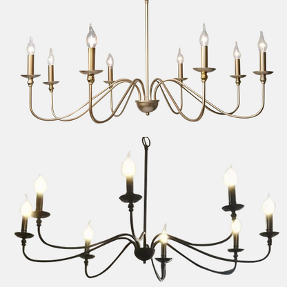 Retro Metal Candle Bedroom Chandelier Black/Gold