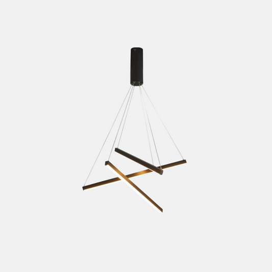 Modern Black Pendant Light Metal Linear Bedroom