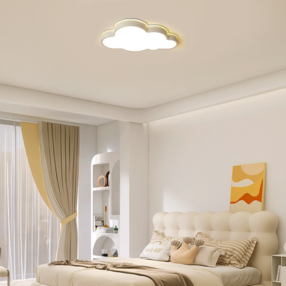 Modern White Ceiling Light Metal Acrylic Cloudy Bedroom