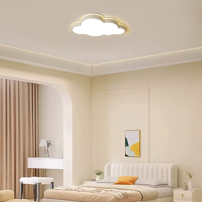 Modern White Ceiling Light Metal Acrylic Cloudy Bedroom