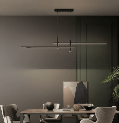 Minimalist Black/Gold Pendant Light Metal Linear Kitchen