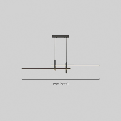 Minimalist Black/Gold Pendant Light Metal Linear Kitchen