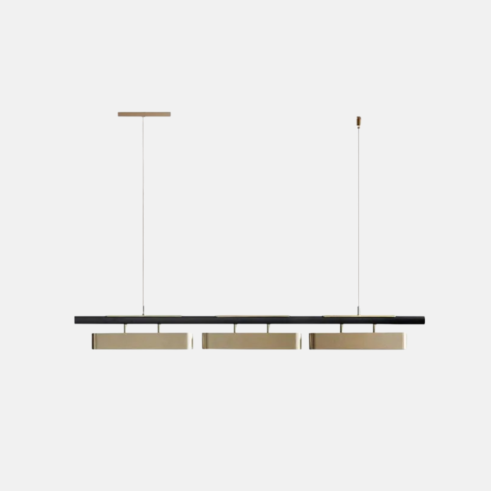 Modern Gold Pendant Light Metal Linear Dining Room