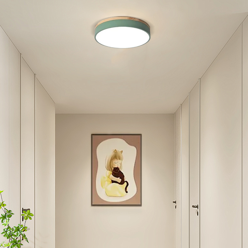 Nordic Green Ceiling Light Round Corridor 