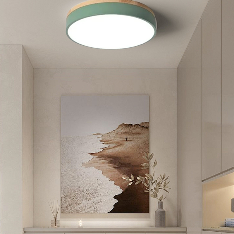 Nordic Green Ceiling Light Round Entrance