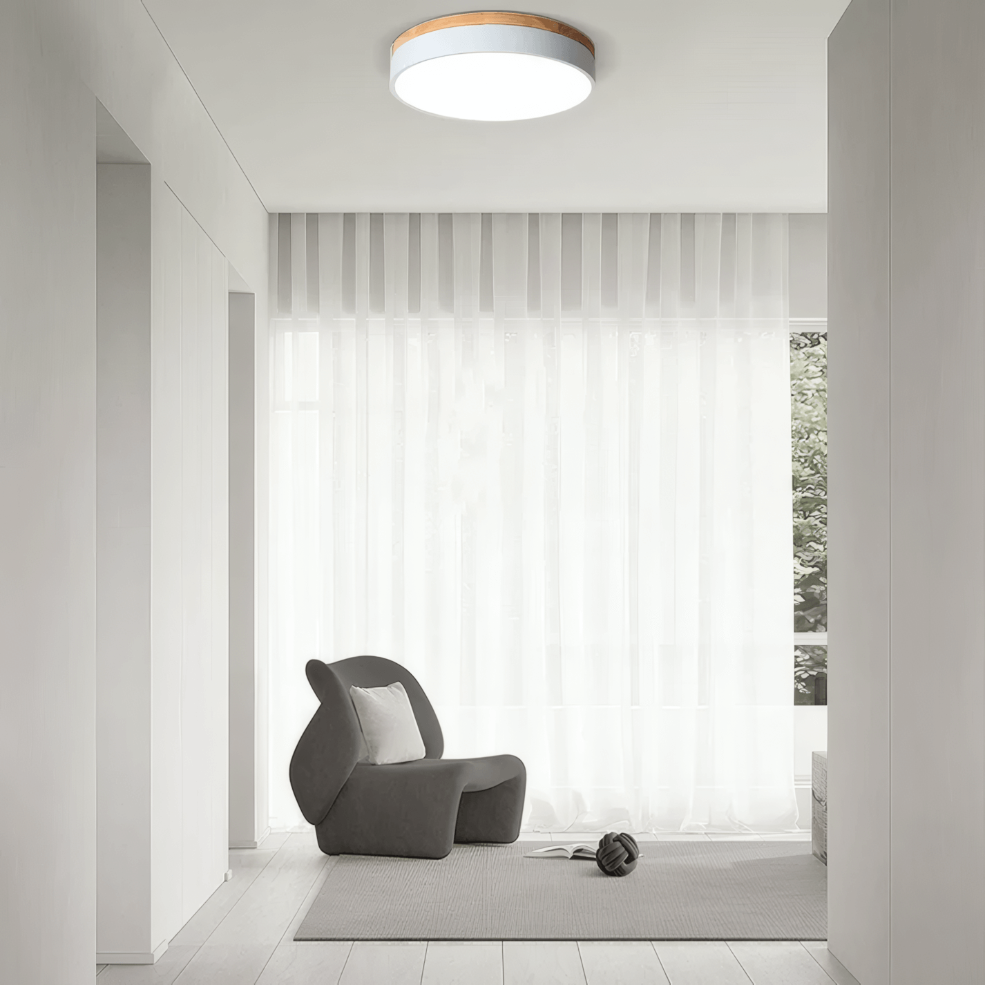 Nordic White Ceiling Light Round Living Room