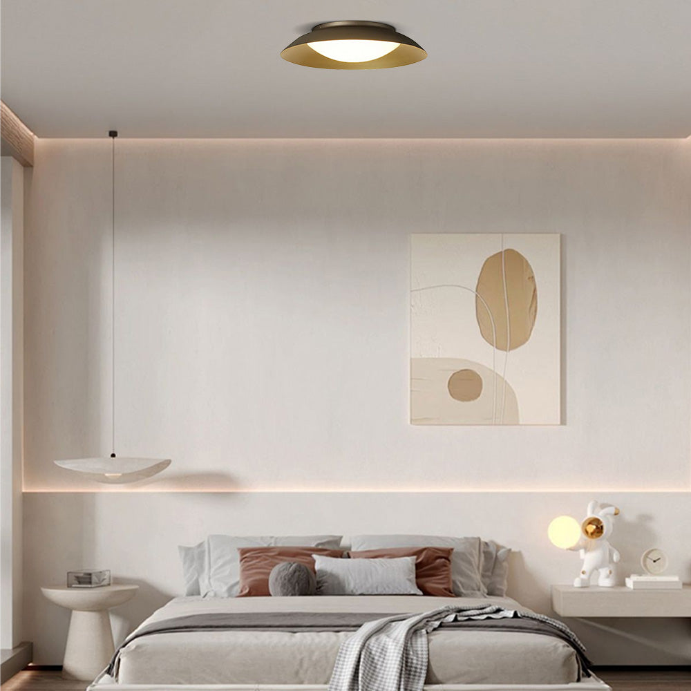 Nordic Green Ceiling Light Metal Hooded  Bedroom