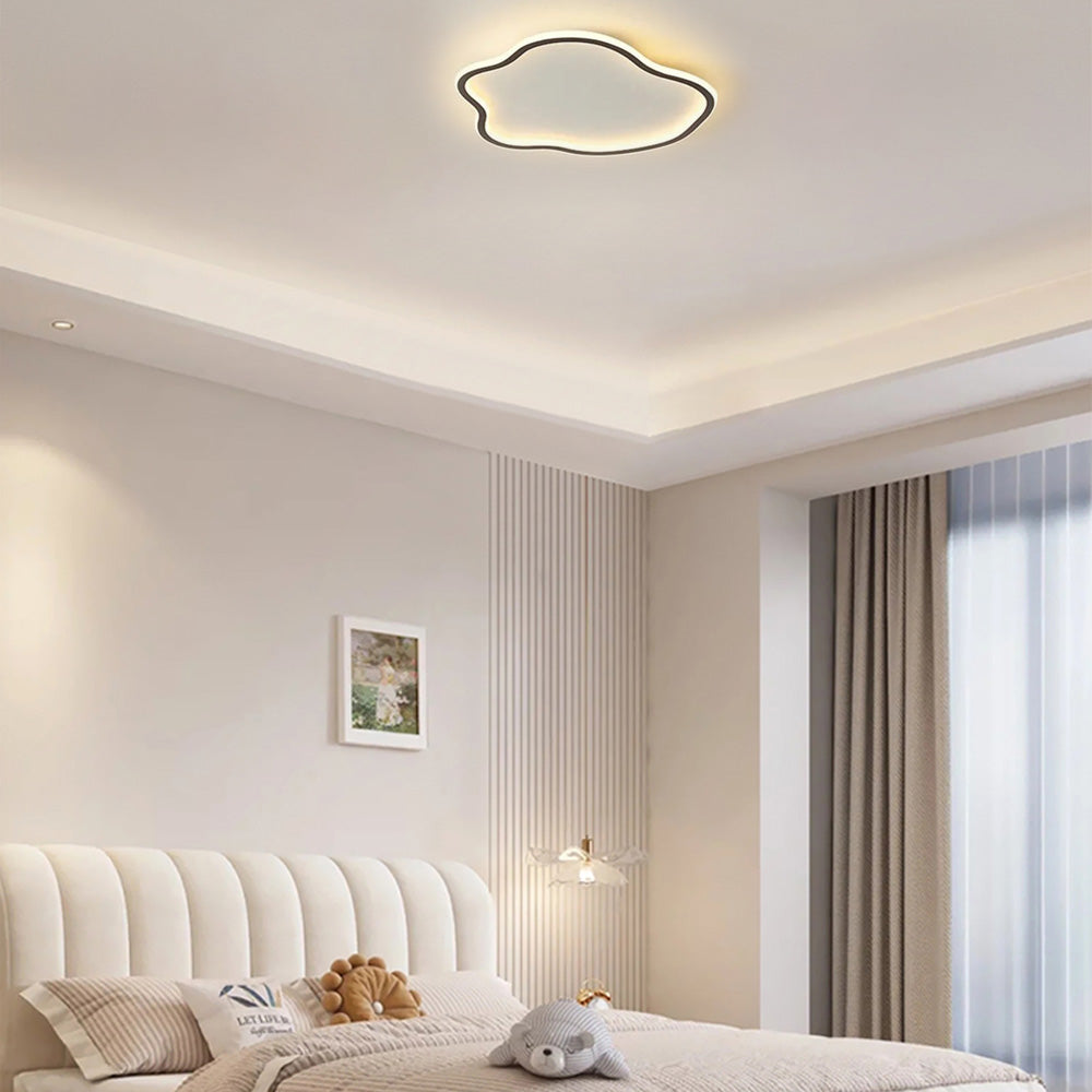 Modern White Ceiling Light Metal Acrylic Cloud Bedroom