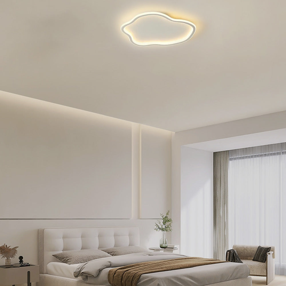 Modern White Ceiling Light Metal Acrylic Cloud Bedroom