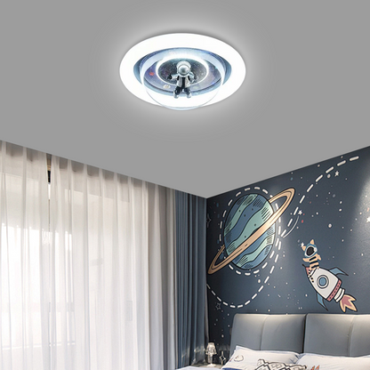 Modern  Blue/Pink Ceiling Light Metal Acrylic Astronaut Bedroom