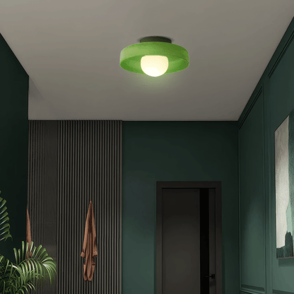 Modern White/Green Ceiling Light Metal Glass Living Room