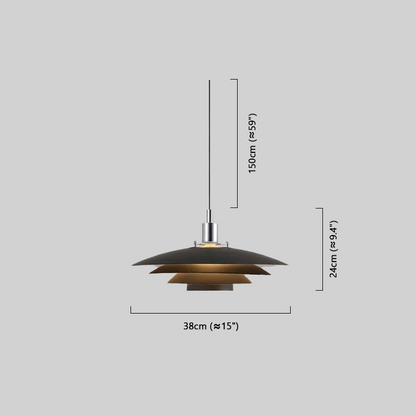 Nordic Contemporary Minimalist Shaped Metal Pendant Light Black/White