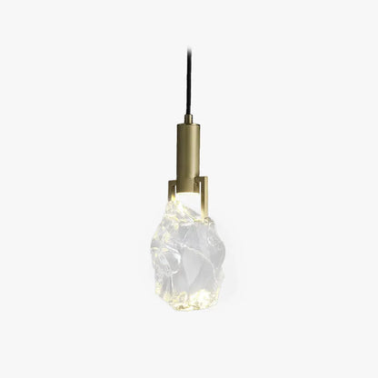 Modern Brass Pendant Light Metal Crystal Uneven Bedroom