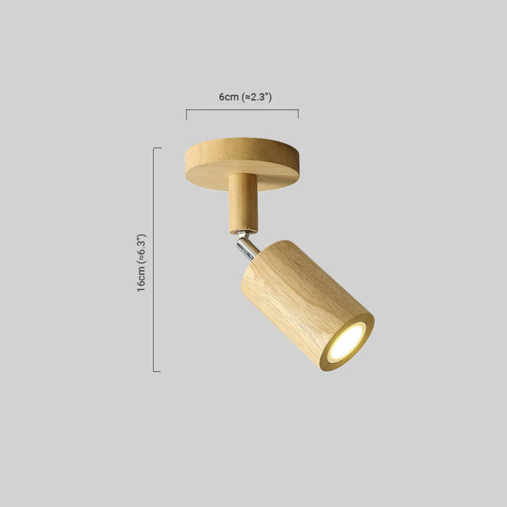 Modern Wood Wall Lamp Metal Wood Cylindrical Dining Room