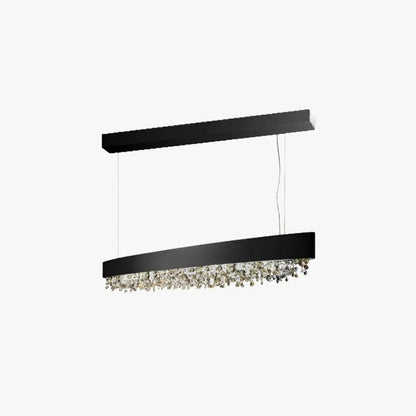 Modern White/Black/Brown/Gold Pendant Light Metal Crystal Dining Room