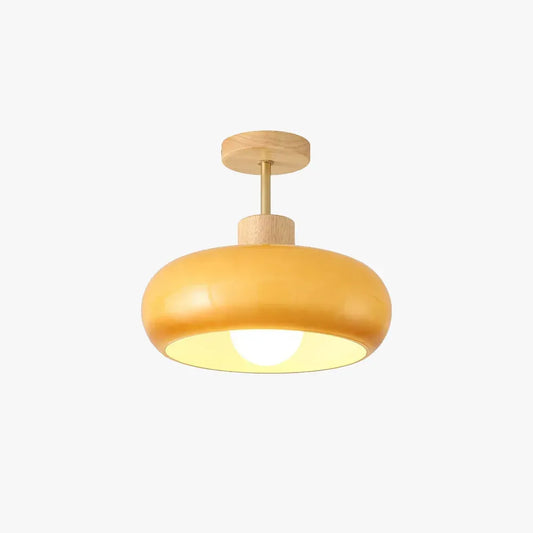 Moden Orange/White Ceiling Light Wood Glass Dining Room