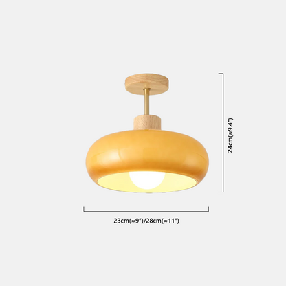 Moden Orange/White Ceiling Light Wood Glass Dining Room