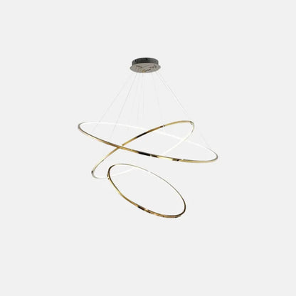 Modern Gold Pendant Light  Metal Ring Living Room