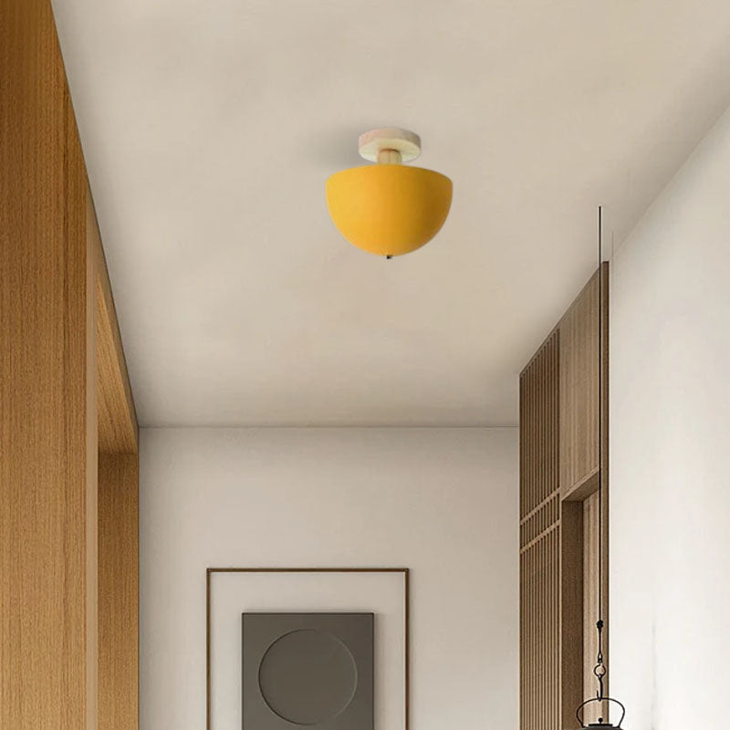 Modern White Ceiling Light Metal Dome Living Room