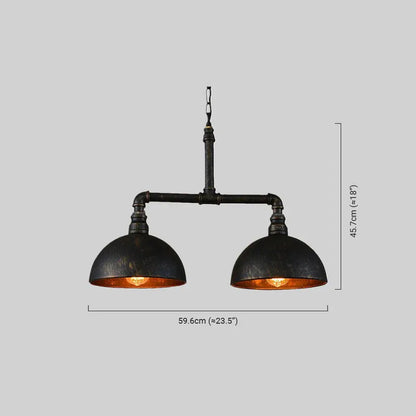 Industrial Black Pendant Light  Metal Bowled Dining Room