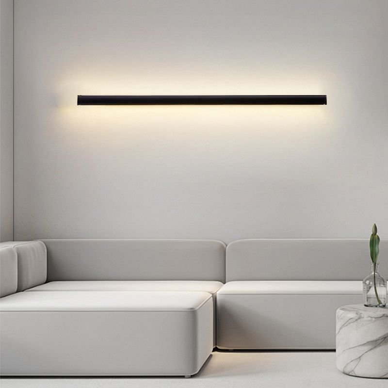 Minimalist Black/White/Gold Wall Lamp Metal Linear Bedroom