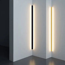 Minimalist Black/Gold Linear Wall Lamp 