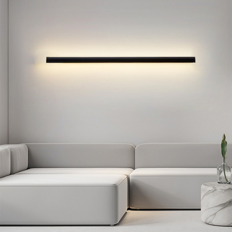 Minimalist Black Linear Wall Lamp  Living Room