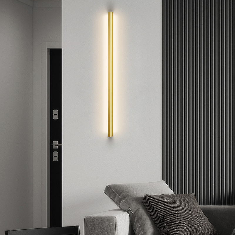 Minimalist Black/White/Gold Wall Lamp Metal Linear Bedroom