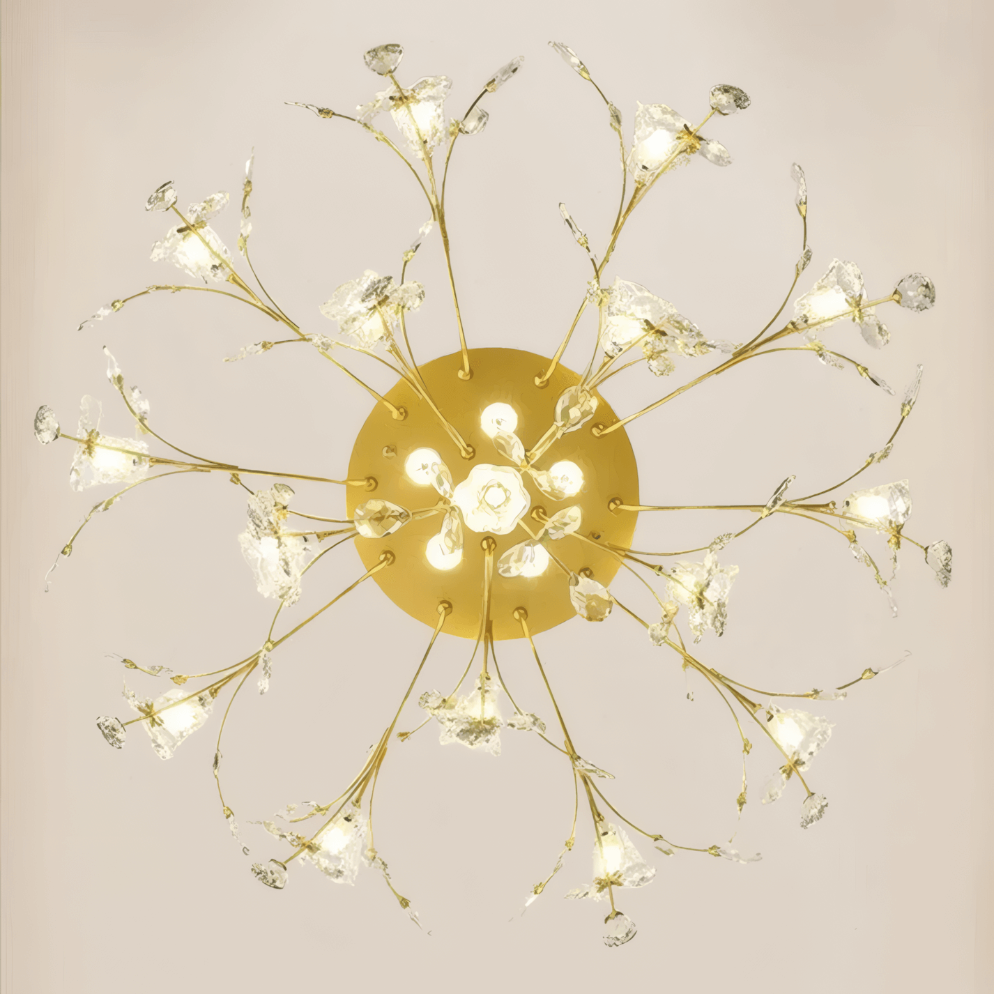 Royal Gold Ceiling Light Metal Glass Dendrite Living Room