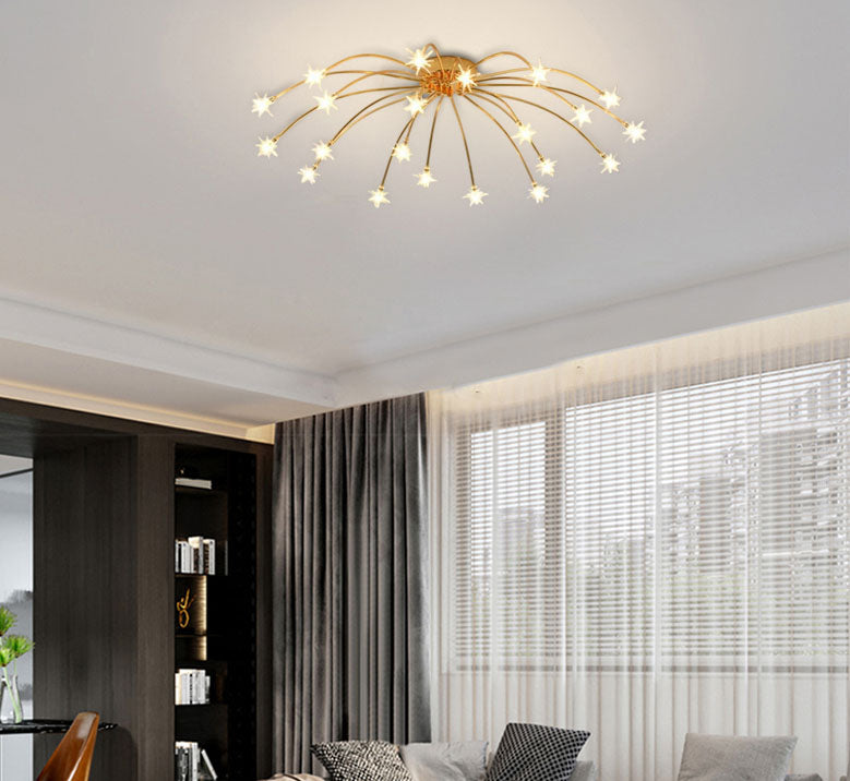 Art Deco Gold/Black/Chrome Ceiling Light Metal Bedroom