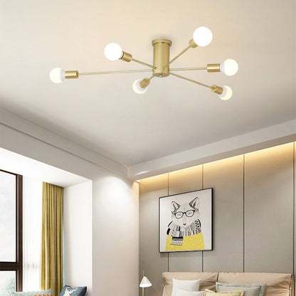 Modern Black/Gold Ceiling Light Metal Globe Bubble Bedroom