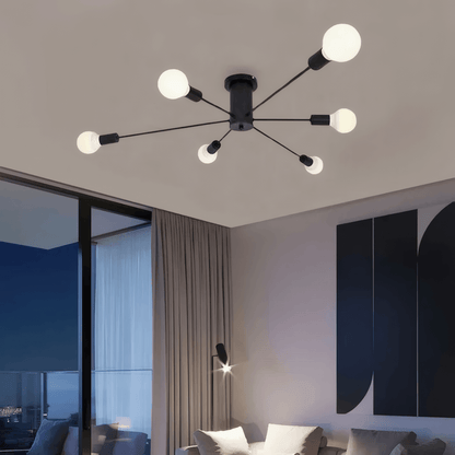 Modern Black/Gold Ceiling Light Metal Globe Bubble Bedroom