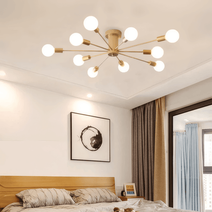 Modern Black/Gold Ceiling Light Metal Globe Bubble Bedroom