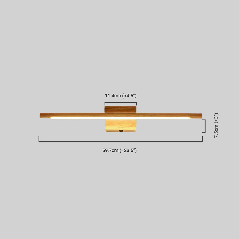 Minimalist Wall Lamp Acrylic Wood Linear Bedroom