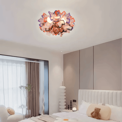 Art Deco White Ceiling Light  Acrylic Floral Living Room