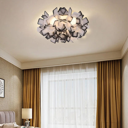 Art Deco White Ceiling Light  Acrylic Floral Living Room