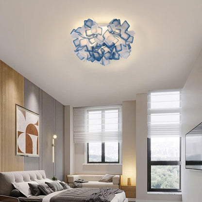 Art Deco White Ceiling Light  Acrylic Floral Living Room