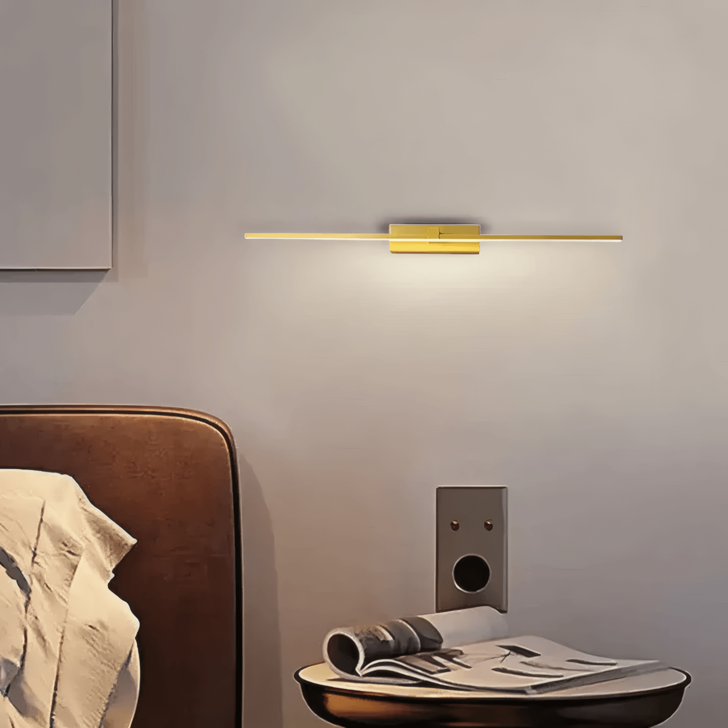 Modern Gold Wall Lamp Metal Acrylic Linear Living Room