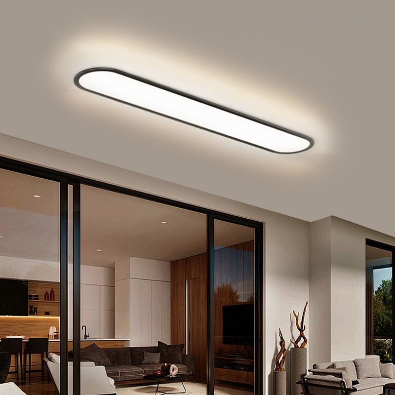 Minimalist Black Oval - shaped Ceiling Light Living Room