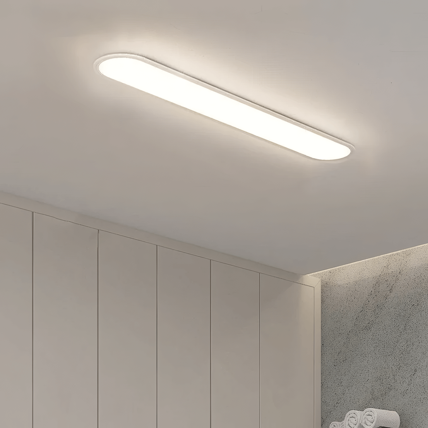 Minimalist White Oval - shaped Ceiling Light Bedroom