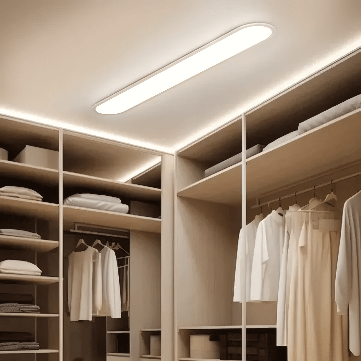 Minimalist White Oval - shaped Ceiling Light Walk - in Closet