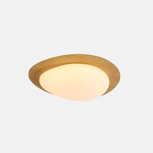 Minimalist Walnut Ceiling Light Metal Acrylic Round Dining Room