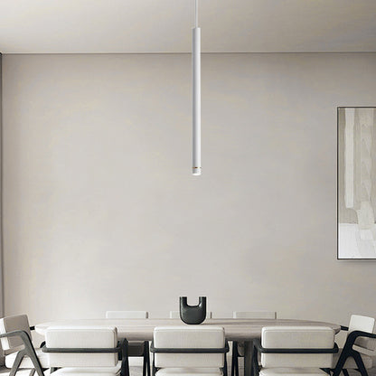 Modern Black/White Pendant Light Metal Cylindrical Dining Room