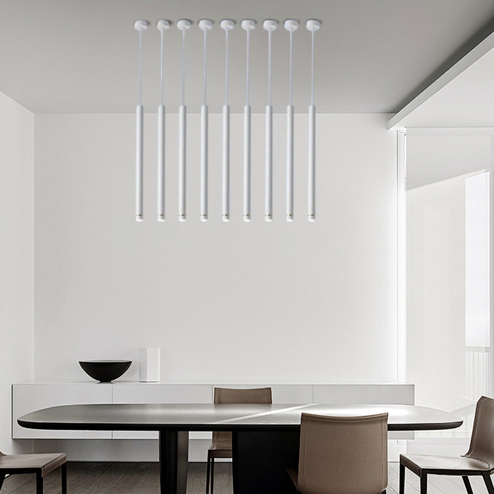 Modern Black/White Pendant Light Metal Cylindrical Dining Room