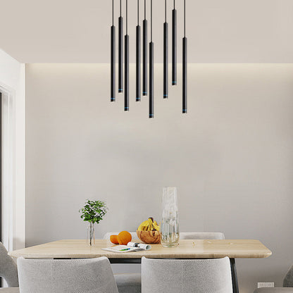 Modern Black/White Pendant Light Metal Cylindrical Dining Room