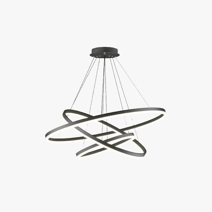 Modern Black Pendant Light Metal Acrylic Living Room