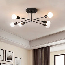 Minimalist Black Ceiling Light Living Room 6-Head