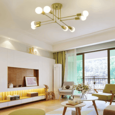 Minimalist Gold Ceiling Light Living Room 8-Head