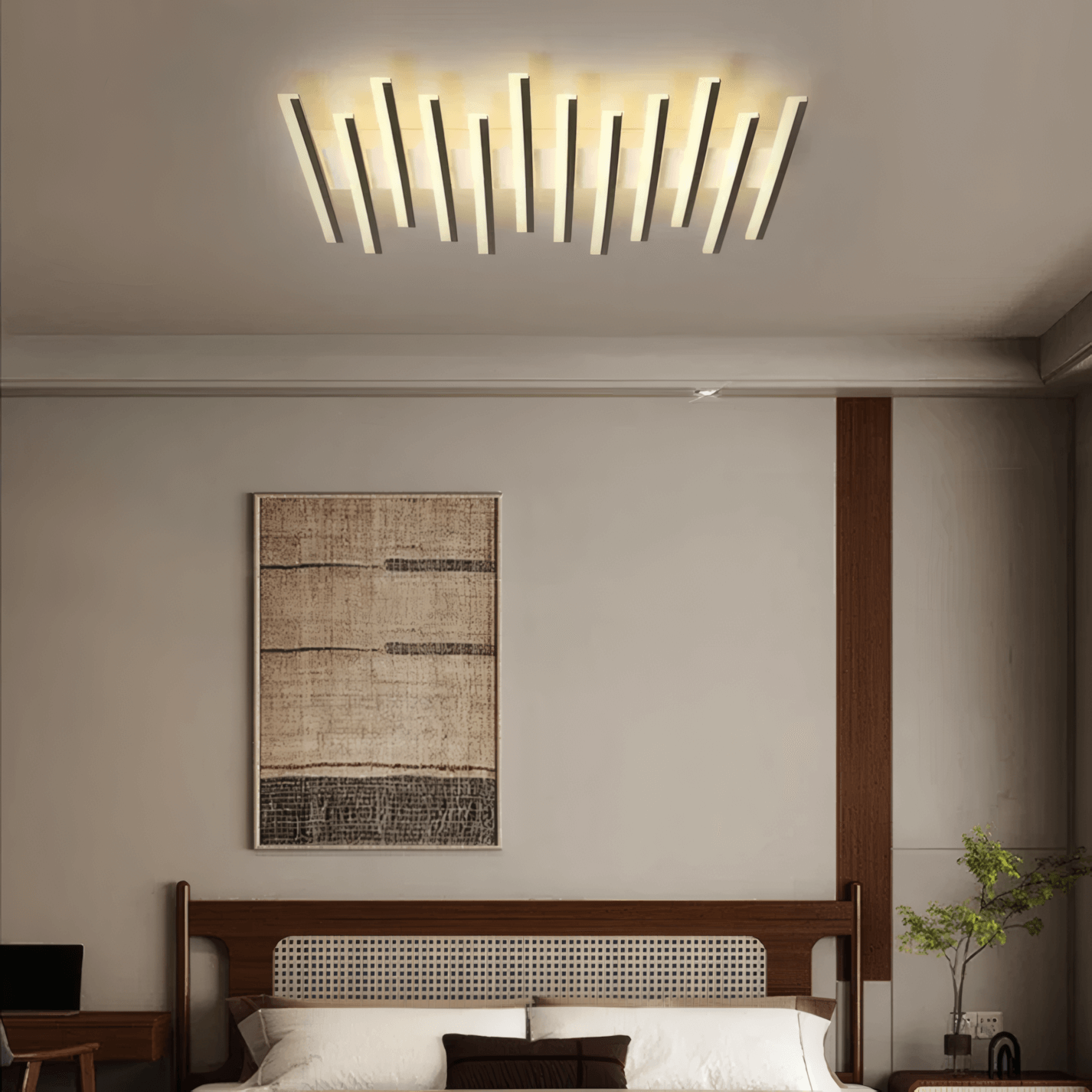 Minimalist Flush Mount Ceiling Light Metal Linear Living Room